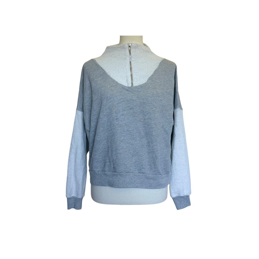 PerfectWhiteTee Tyra Fleece 1/4 Zip Sweatshirt - Gray - Size Small
